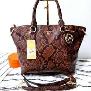 Michael Kors Elson Large Satchel PYTHON